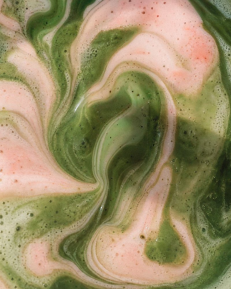 strawberry matcha swirl macro